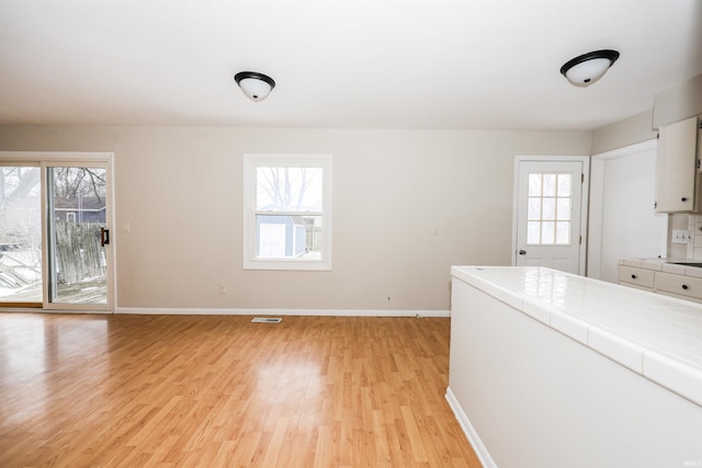 interior space featuring light wood-type flooring and a wealth of natural light