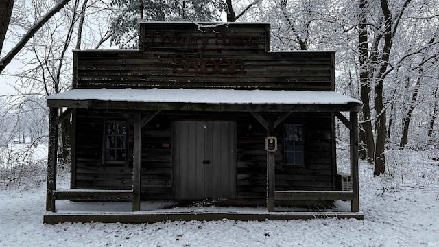 view of snow covered structure