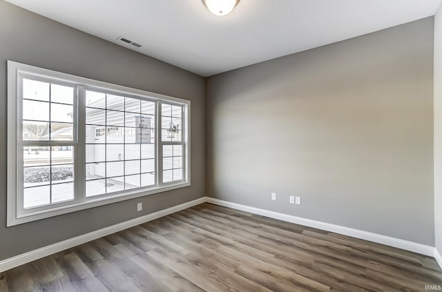 empty room featuring wood-type flooring