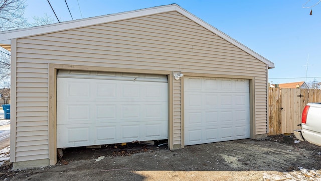 view of garage