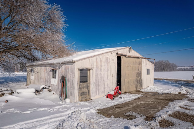 view of snow covered structure