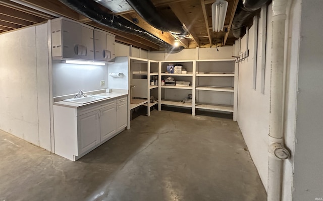 basement with sink