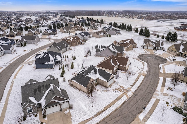 view of snowy aerial view