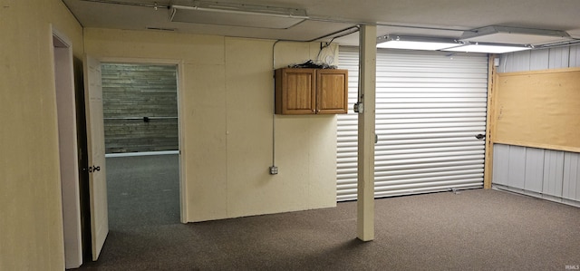 basement featuring carpet floors