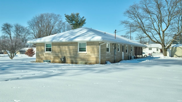 view of snowy exterior