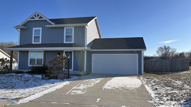 view of property with a garage