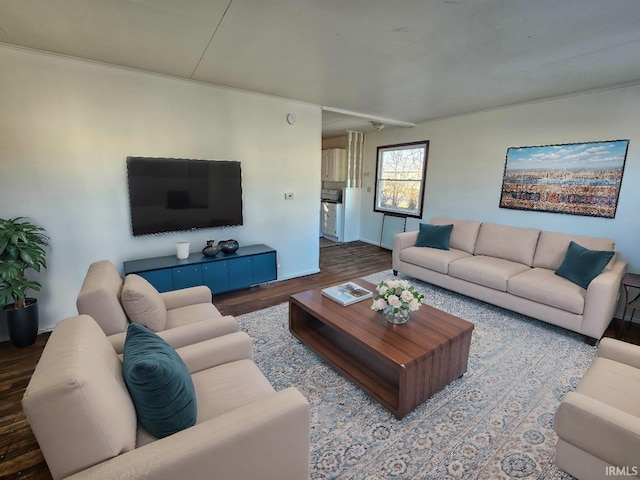 living room featuring hardwood / wood-style floors