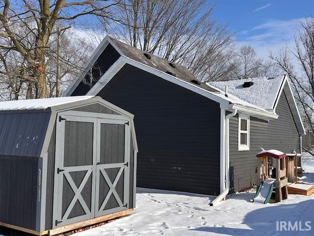 view of snow covered structure