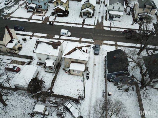 view of snowy aerial view