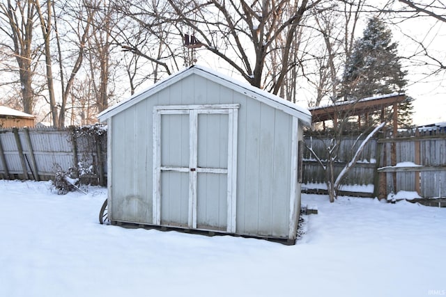 view of snow covered structure