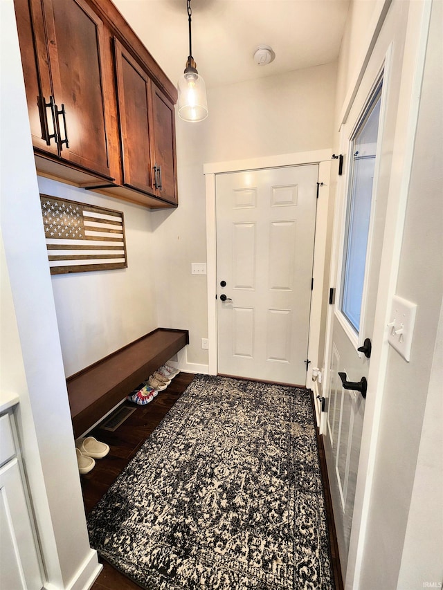 mudroom featuring hardwood / wood-style flooring