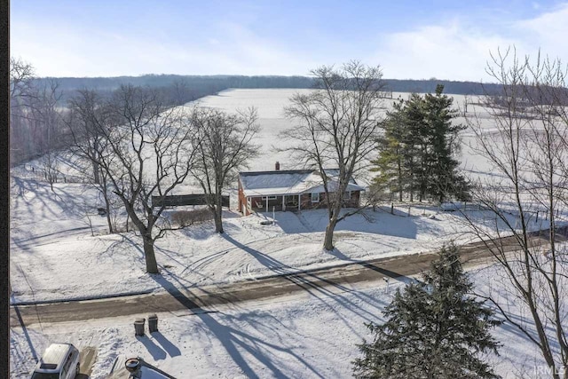 view of snowy aerial view