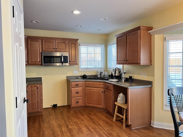 kitchen featuring dark hardwood / wood-style flooring and sink