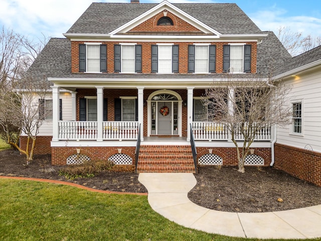 view of front of house with covered porch