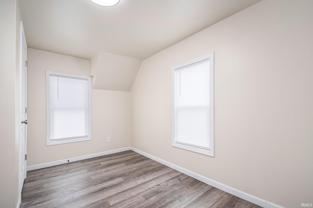 bonus room with light hardwood / wood-style flooring and plenty of natural light