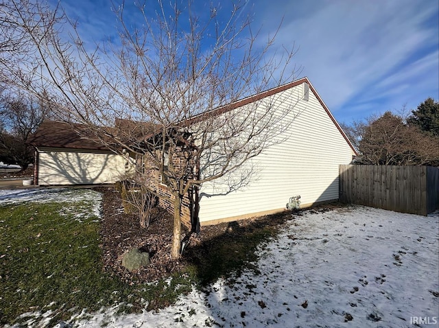 view of snowy exterior