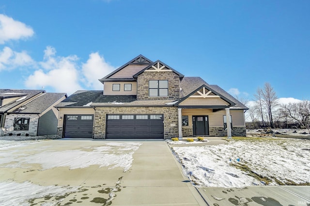 craftsman-style home featuring a garage