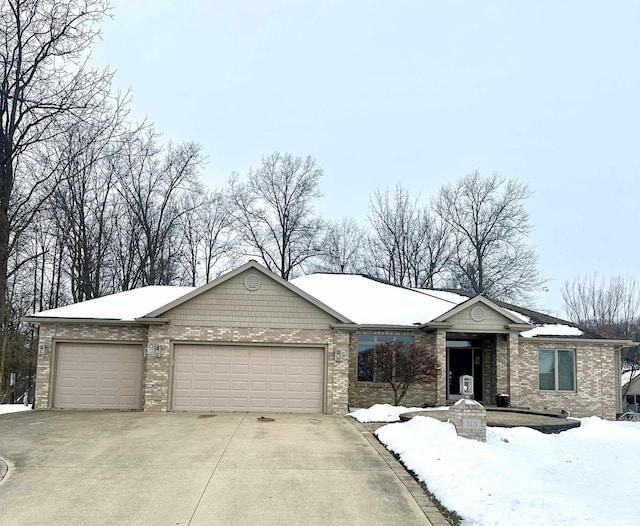 ranch-style home with a garage