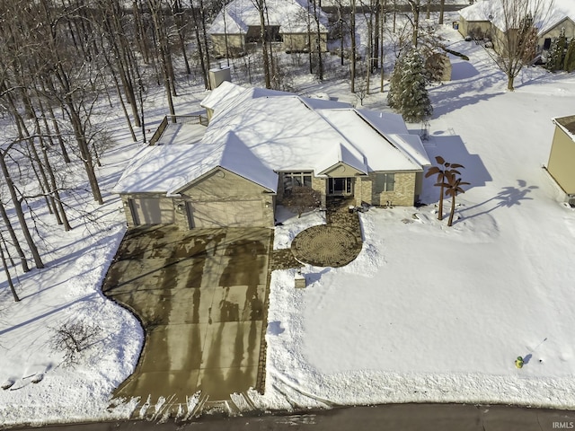 view of snowy aerial view