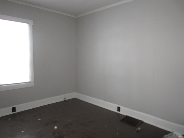 spare room featuring ornamental molding