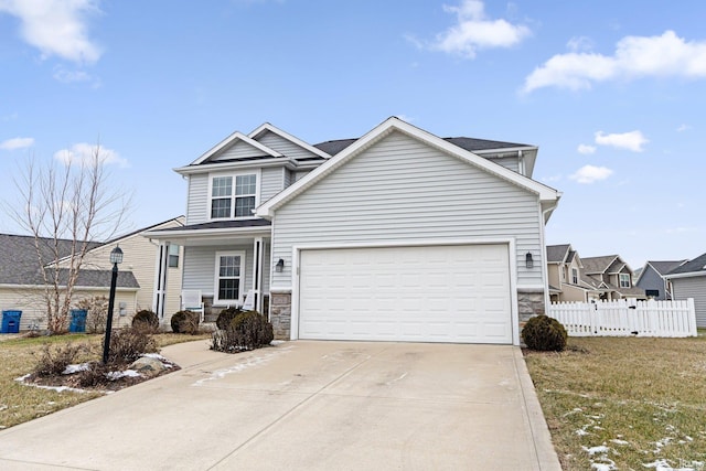 view of front facade with a garage