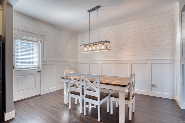 dining room with dark wood-type flooring