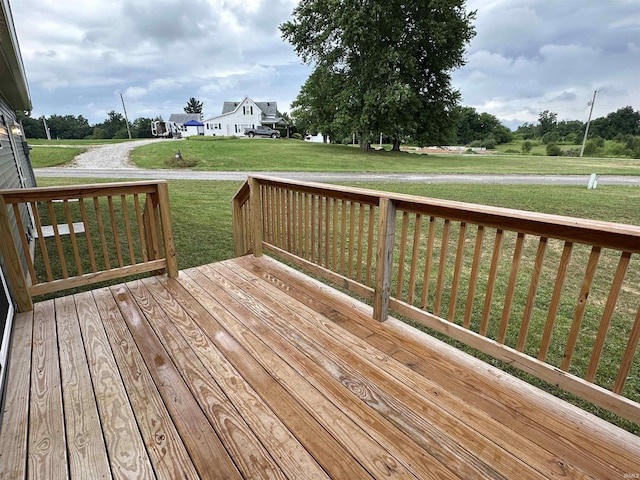 deck with a yard