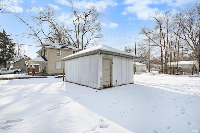 view of snow covered structure