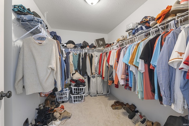 spacious closet with carpet