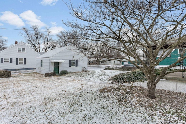 view of snowy exterior