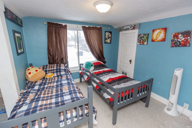 bedroom with a textured ceiling