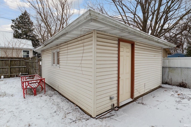 view of snow covered structure