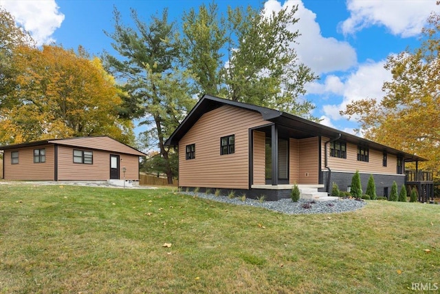 view of home's exterior featuring a yard