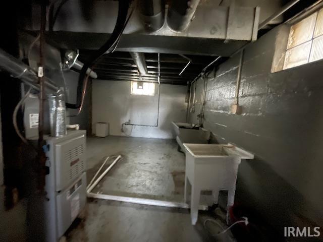 basement featuring sink