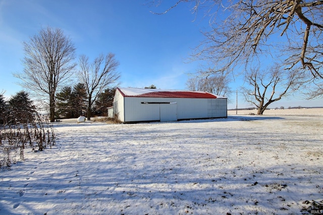 view of snow covered structure