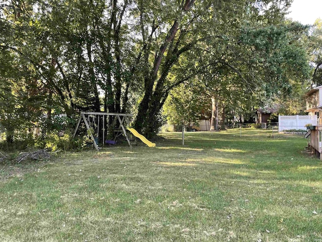 view of yard featuring a playground