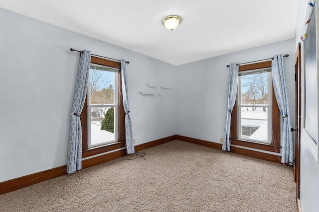 view of carpeted spare room