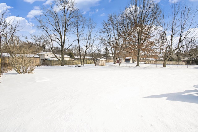 view of snowy yard