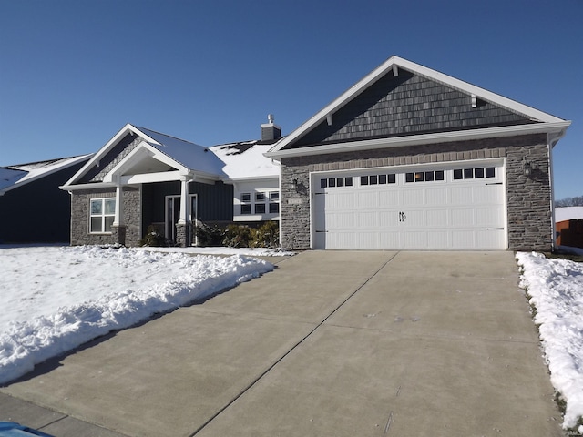 craftsman inspired home featuring a garage