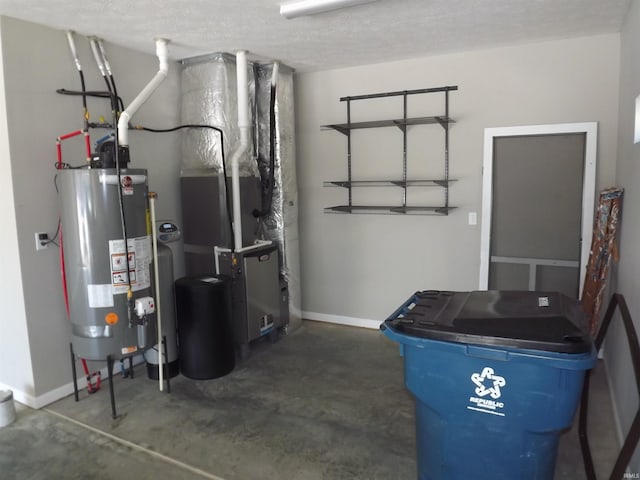 utility room with water heater