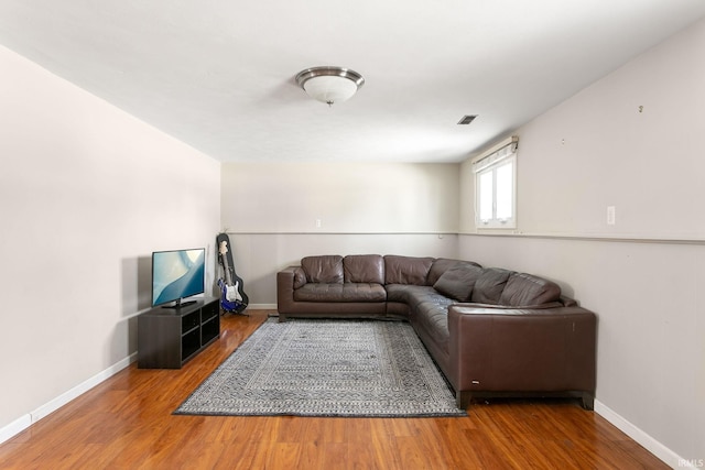 living room featuring hardwood / wood-style flooring