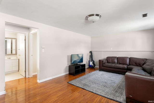 living room featuring hardwood / wood-style flooring