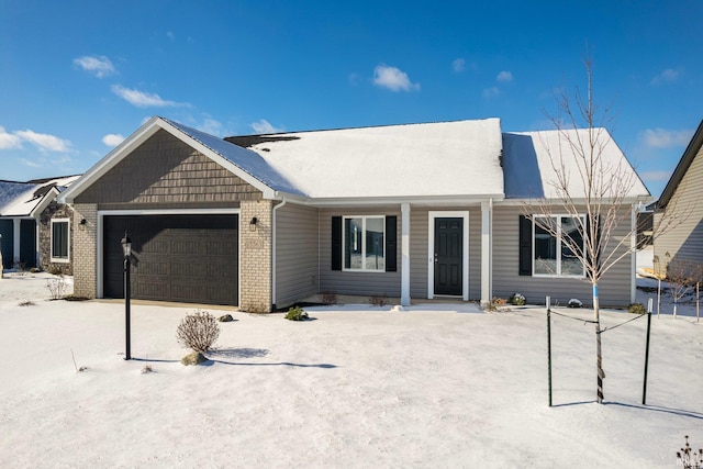 view of front of house with a garage