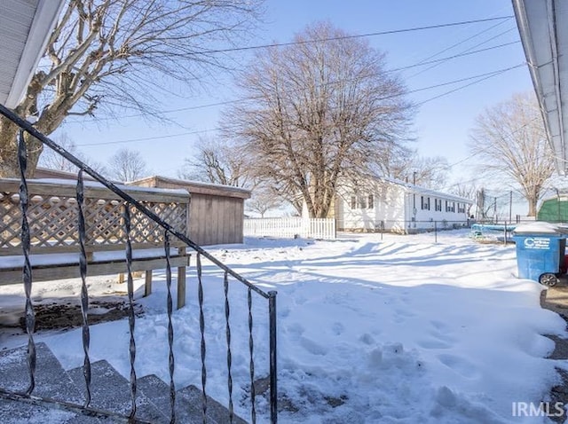 view of snowy yard