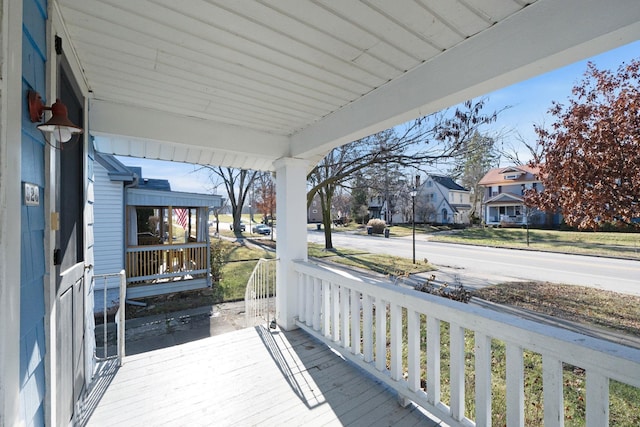 wooden deck with a porch