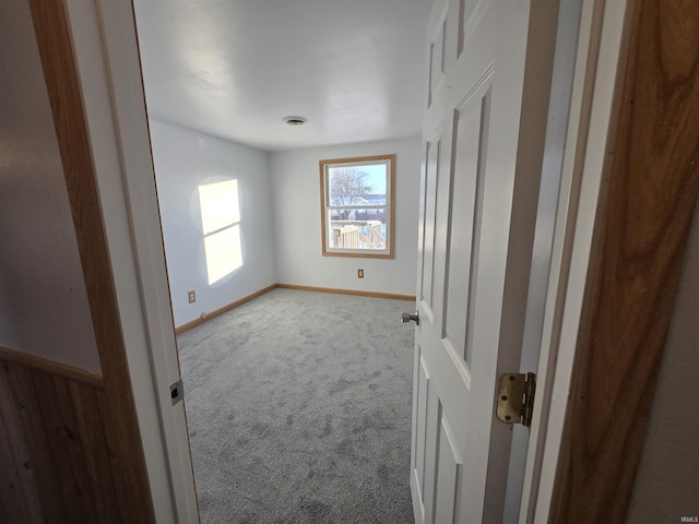 spare room featuring light colored carpet