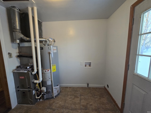 utility room with water heater