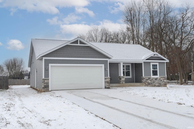 craftsman house with a garage