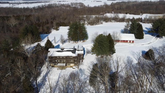 view of snowy aerial view