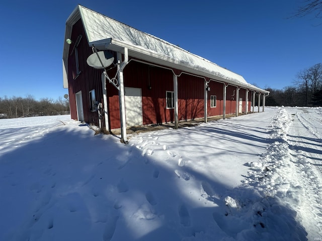 view of snow covered exterior